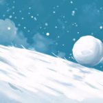 Snowball effect illustration, growing momentum down snowy hill, financial growth metaphor with rolling ball, increasing investment concept, winter economy, increase development, illustrating paying off debt using either the Debt Snowball or Debt Avalanche method.