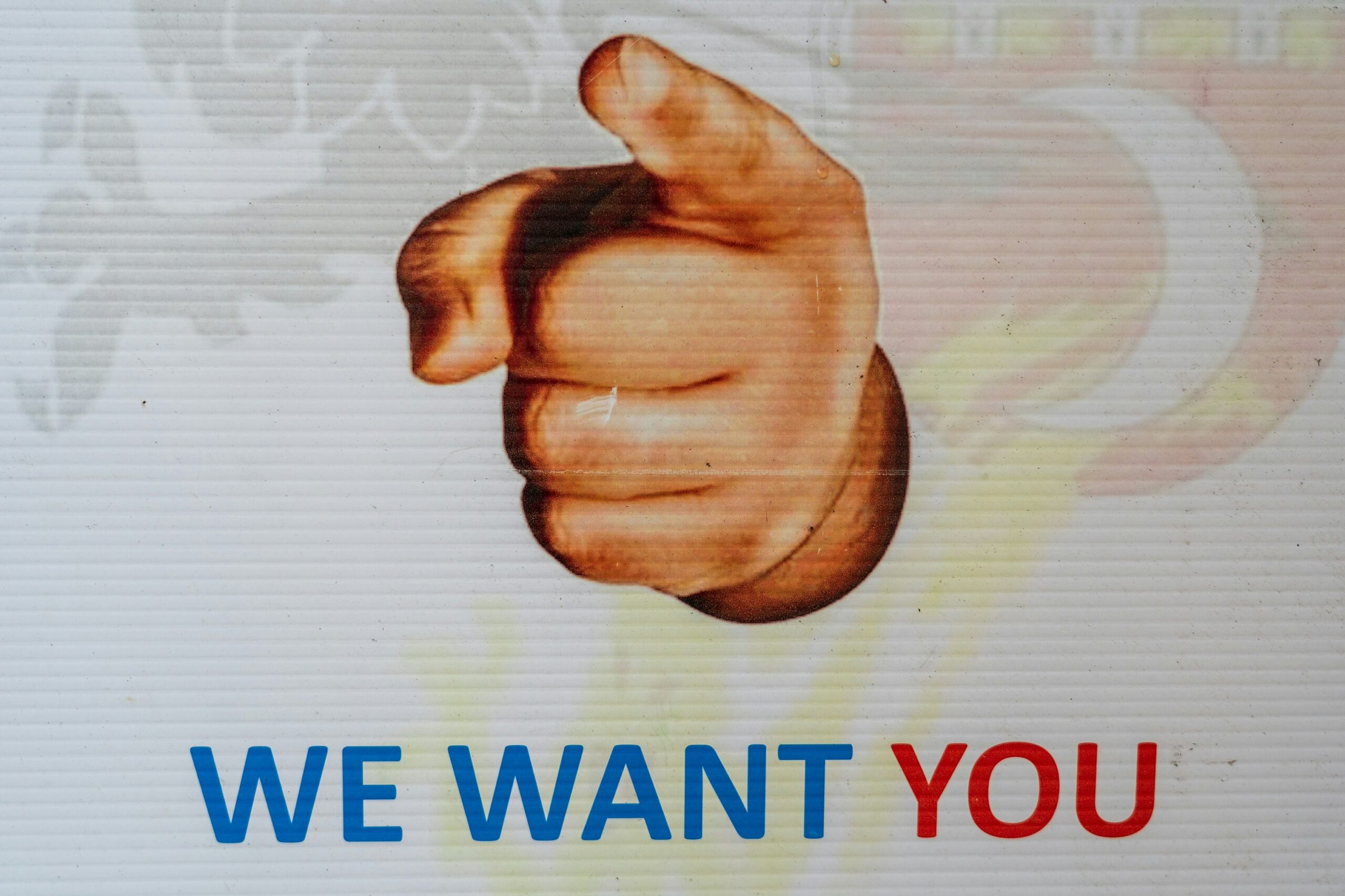 A sign saying we want you, requesting people to join a club reminds me of financial advisors who want to manage your money for only 1%