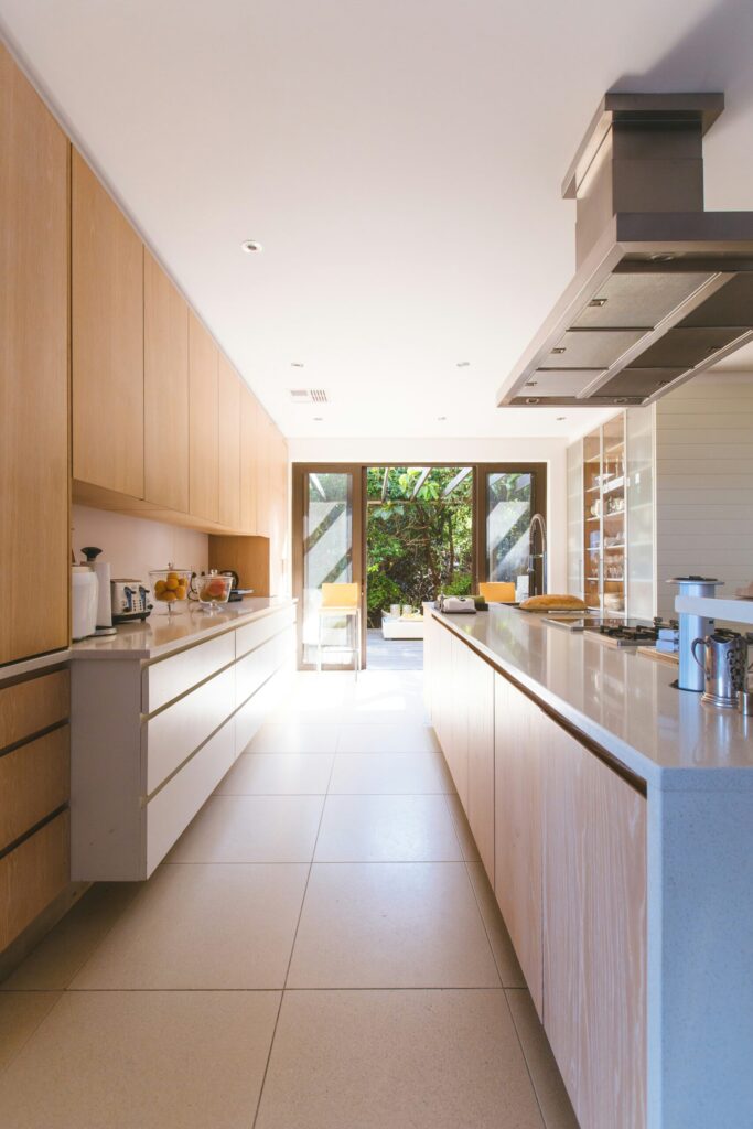 Modern kitchen in a rental property, which is easier to pay for because of the tax advantages of investing in real estate.