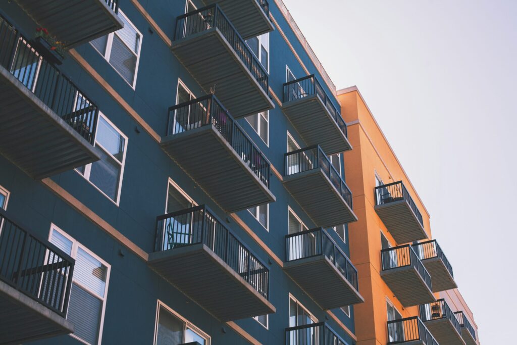 Blue and orange apartment symbolizing that you need to know your strategy before buying rental property