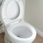 white toilet bowl with cover reflecting the leaky toilet that scares a lot of people away from being landlords.