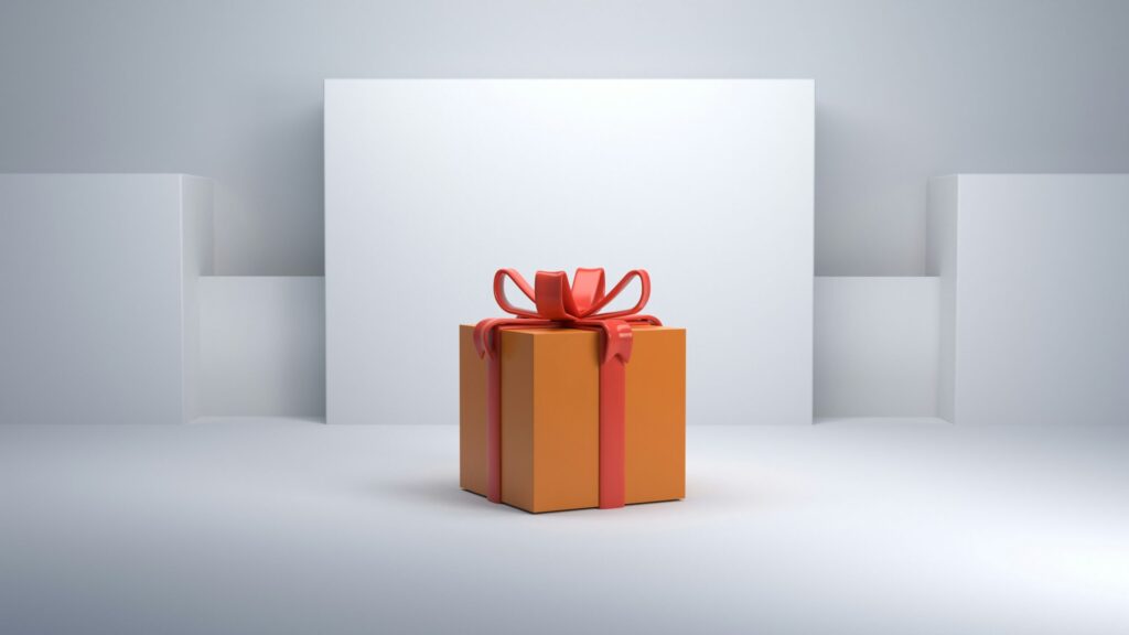 an orange gift box with a red bow reflecting the best way for W-2 employees to reduce their taxable income.