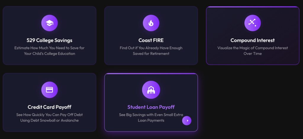 TATM Resource Library includes 5 online financial calculators that are completely free to use.